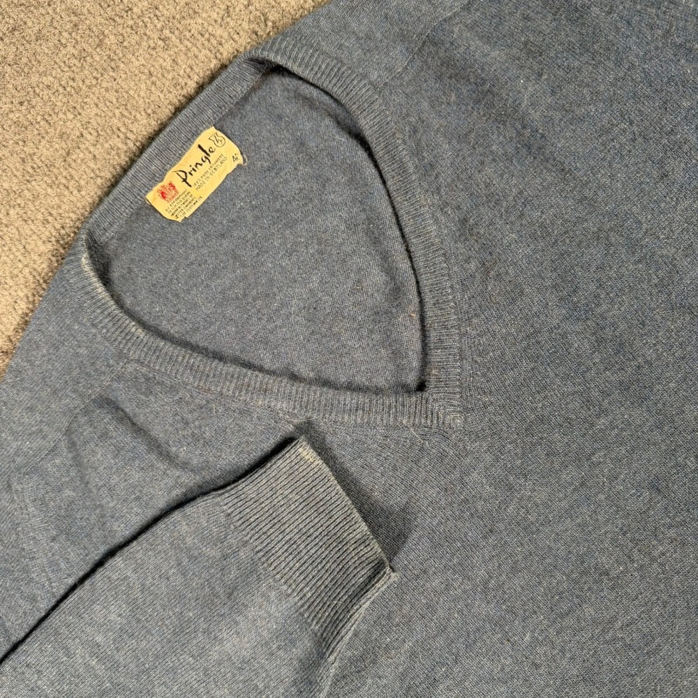 Vintage 60s 70s Pringle Scotland Cashmere Sweater Men Sz 44 Royal Warrant #4350